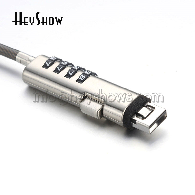 Cable Lock Laptop - 4 Haneli Şifreyle Korumalı USB Bağlantı