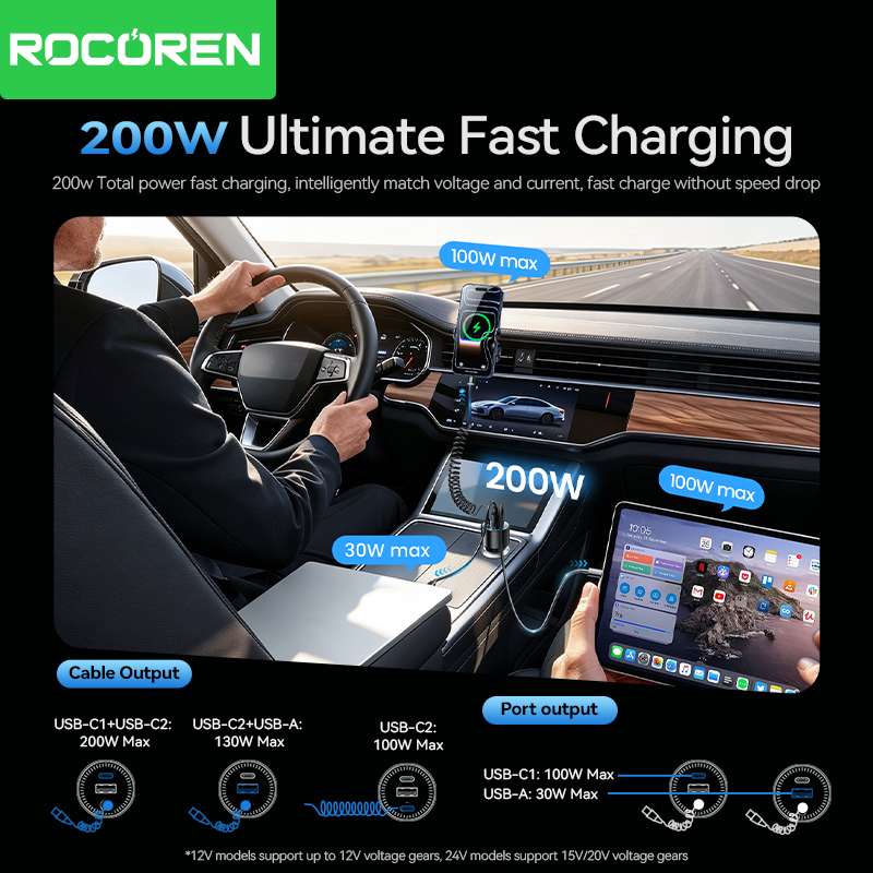 Rocoren 200W Araç Şarj Cihazı  - Cable Lock Laptop incelemesi ve fiyatı