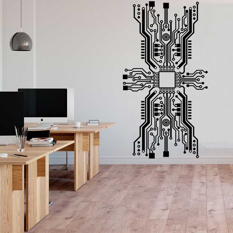 Devre çipi duvar Sticker tekno - Office Tech Software incelemesi ve fiyatı