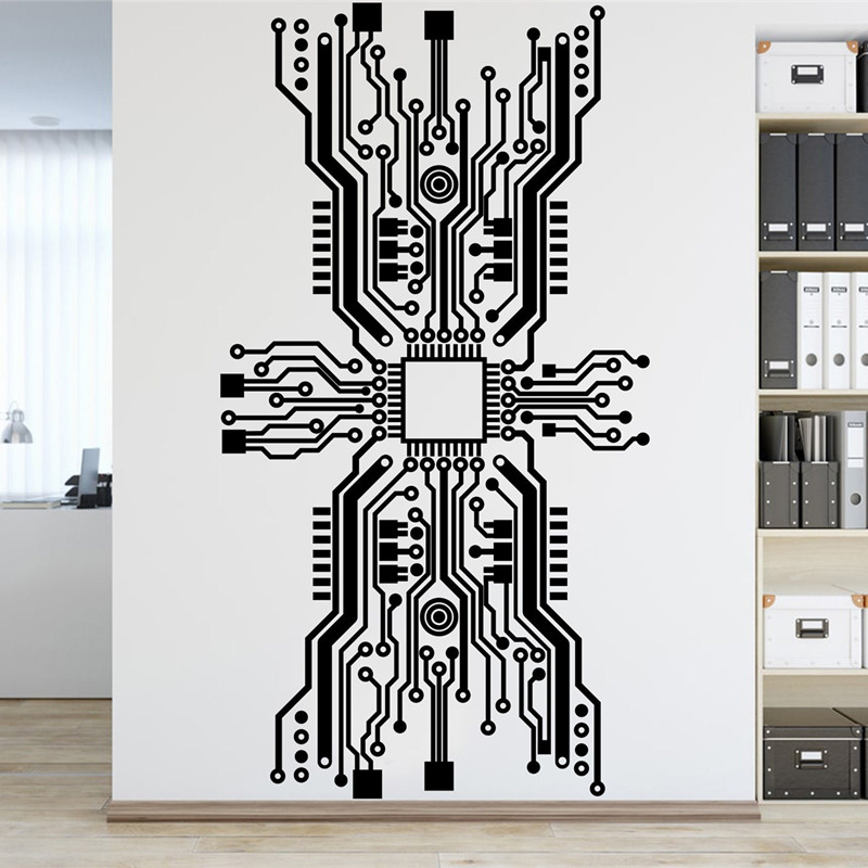 Devre çipi duvar Sticker tekno - Office Tech Software incelemesi ve fiyatı