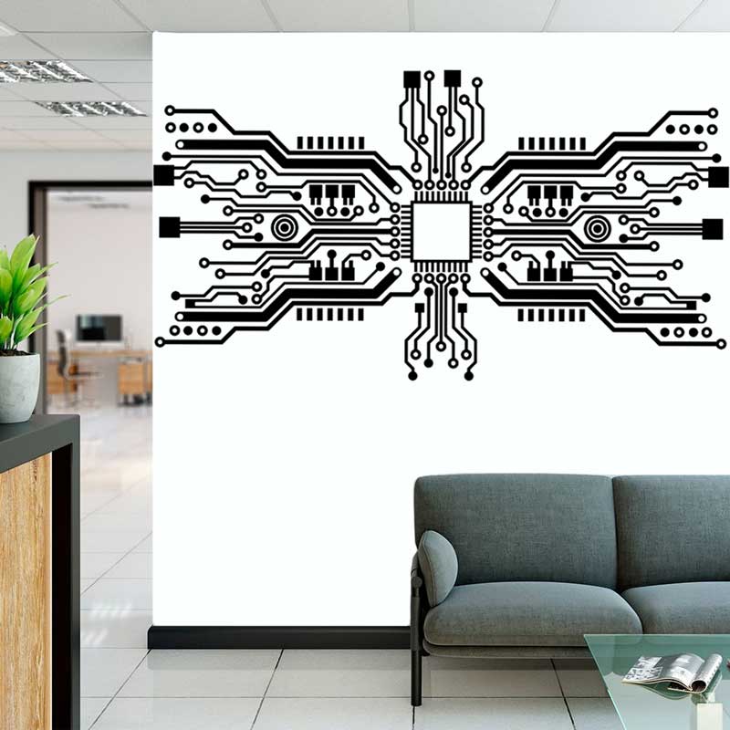Devre çipi duvar Sticker tekno - Office Tech Software incelemesi ve fiyatı